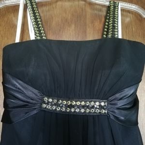 One of a kind Black strapless formal pageant gown